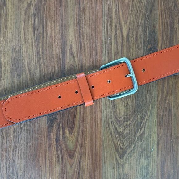 Orange men's belt genuine leather made in Dominican Republic size 40 - Picture 1 of 4